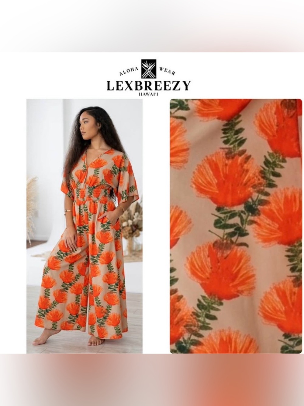Lexbreezy Hawaii ⭐️ SMALL Merrie Monarch • Vacay Jumpsuit • Ohi'a Lehua